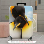 1-Piece Penguin Nature Animal Hugging Love Cute  Suitcase Luggage Cover, Stretch Protective Sleeve