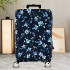 1-Piece Floral Blue Vine Pattern Travel Holiday Design  Suitcase Luggage Cover, Stretch Protective Sleeve