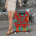1-Piece Christmas Holiday Festive Bells Gifts  Suitcase Luggage Cover, Stretch Protective Sleeve