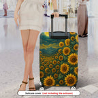 1-Piece Sunflower Night Mountain Landscape Luggage  Suitcase Luggage Cover, Stretch Protective Sleeve