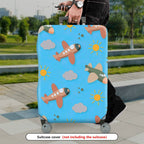 1-Piece Airplane Cloud Sun Blue Travel Adventure Luggage  Suitcase Luggage Cover, Stretch Protective Sleeve