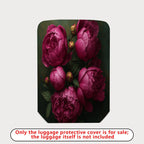 1-Piece Peony Floral Vintage Artistic Elegant Colorful  Suitcase Luggage Cover, Stretch Protective Sleeve