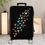 1-Piece Black Colorful Geometric Triangle Pattern  Suitcase Luggage Cover, Stretch Protective Sleeve
