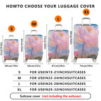 1-Piece Floral Artistic Pastel Dreamy Elegant Luggage  Suitcase Luggage Cover, Stretch Protective Sleeve