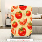 1-Piece Tomato Pattern Bright Red Juicy Fresh Artistic  Suitcase Luggage Cover, Stretch Protective Sleeve