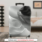 1-Piece Abstract Modern Artistic Minimalist Black White Swirl  Suitcase Luggage Cover, Stretch Protective Sleeve