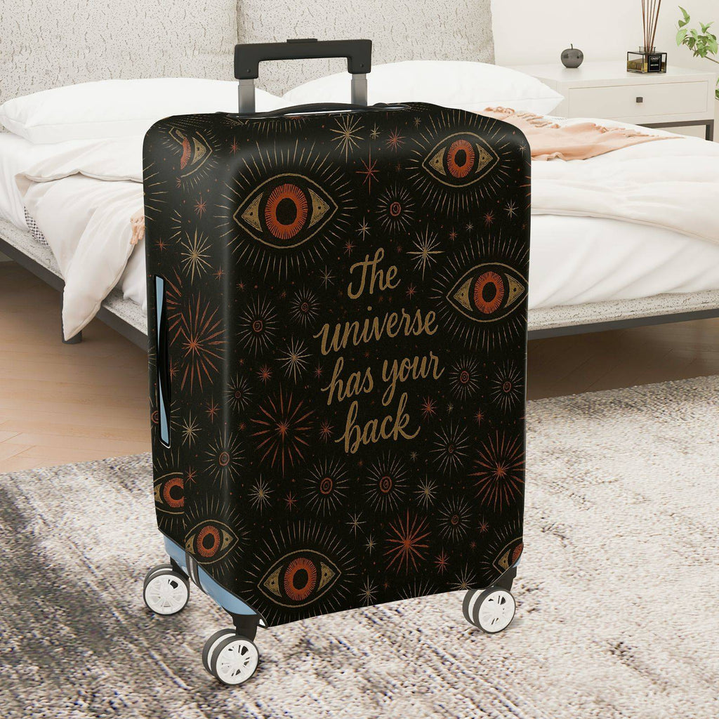 1-Piece Universe Eye Pattern Quote Star Cosmic Mystical  Suitcase Luggage Cover, Stretch Protective Sleeve