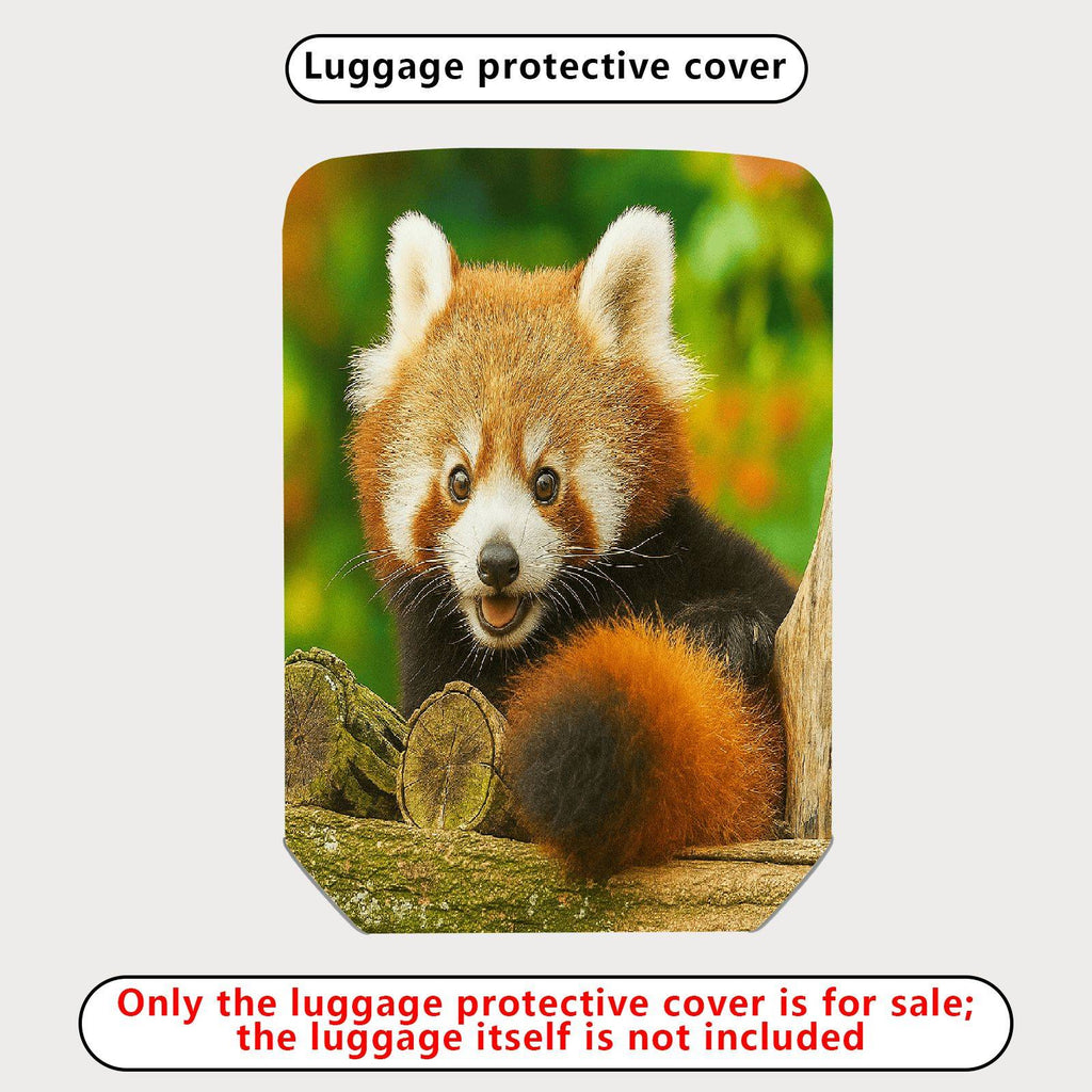 1-Piece Cute Red Panda Forest Animal Nature Green Tree  Suitcase Luggage Cover, Stretch Protective Sleeve