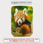 1-Piece Cute Red Panda Forest Animal Nature Green Tree  Suitcase Luggage Cover, Stretch Protective Sleeve