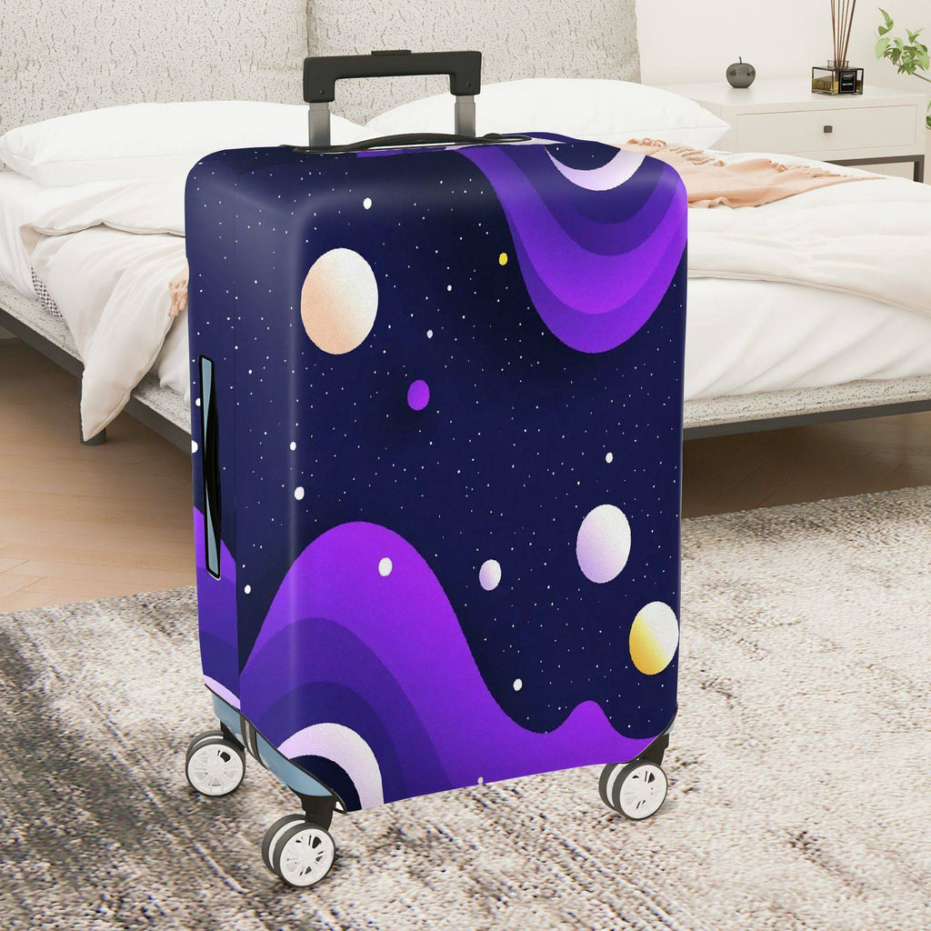 1-Piece Night Sky Galaxy Cosmic Stars Planets Abstract  Suitcase Luggage Cover, Stretch Protective Sleeve