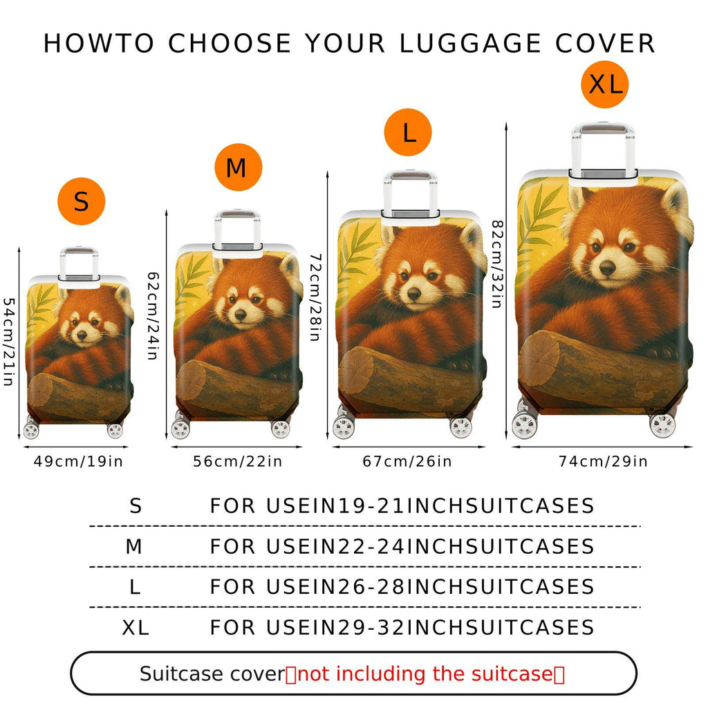 1-Piece Red Panda Forest Nature Wildlife Animal Cute  Suitcase Luggage Cover, Stretch Protective Sleeve
