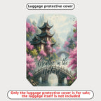 1-Piece Traditional Asian Watercolor Landscape Zen Nature  Suitcase Luggage Cover, Stretch Protective Sleeve