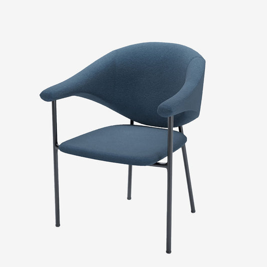 Lot de 2 chaises avec accoudoirs design en velours bleu Jeanne