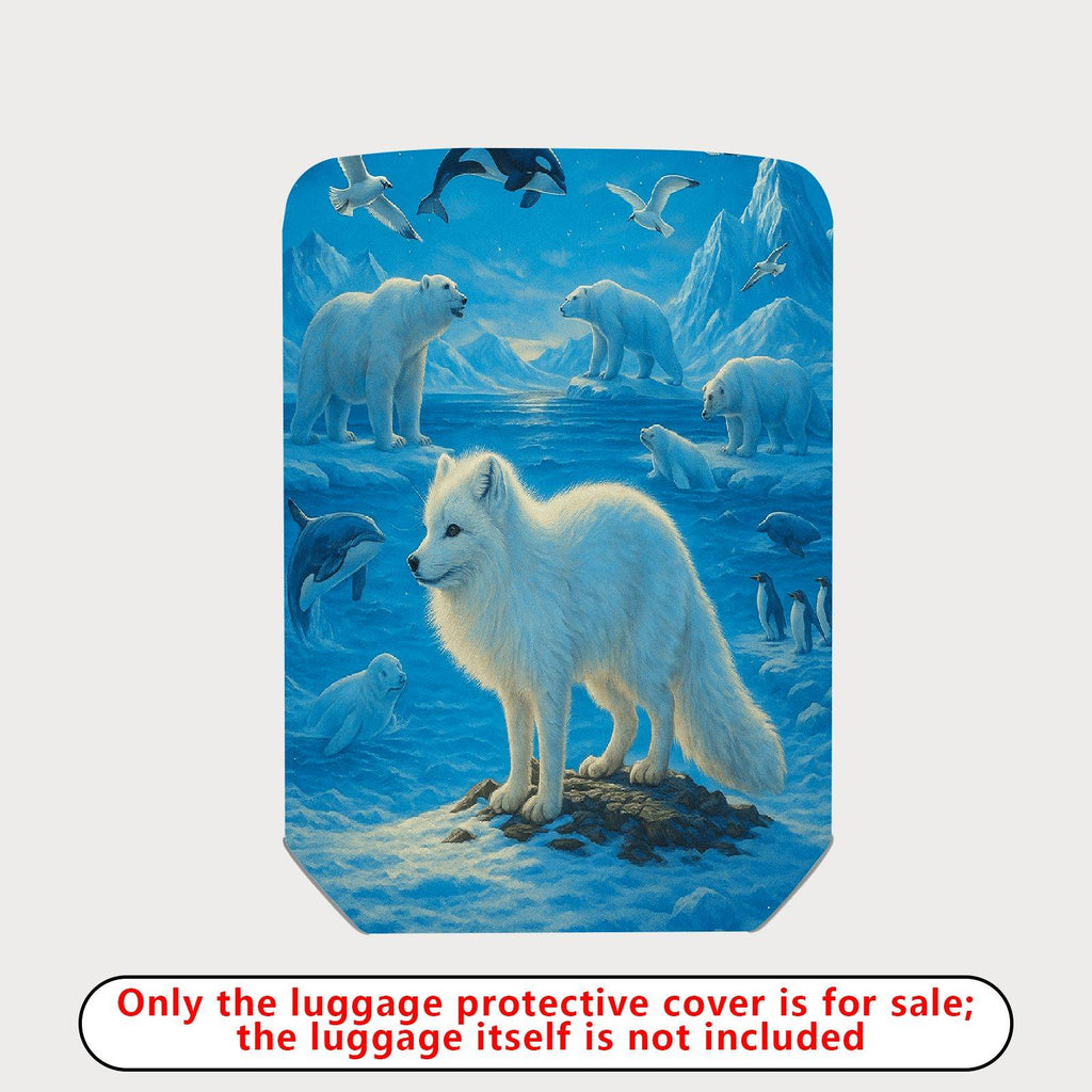 1-Piece Arctic Animals Ocean Landscape Wildlife Icebergs Winter  Suitcase Luggage Cover, Stretch Protective Sleeve