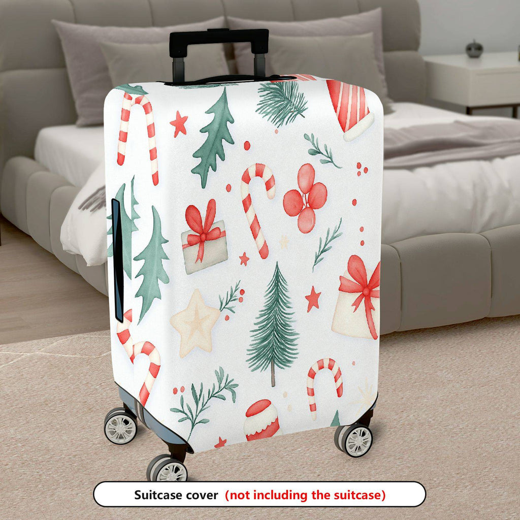 1-Piece Christmas Holiday Festive Xmas Seasonal  Suitcase Luggage Cover, Stretch Protective Sleeve