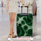 1-Piece Abstract Swirl Pattern Green Artistic Fluid Natural  Suitcase Luggage Cover, Stretch Protective Sleeve