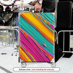 1-Piece Abstract Vivid Colorful Striped Artistic  Suitcase Luggage Cover, Stretch Protective Sleeve