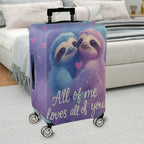 1-Piece Cute Romantic Sloth Heart Love Travel  Suitcase Luggage Cover, Stretch Protective Sleeve