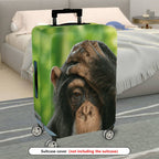 1-Piece Cute Monkey Forest Green Animal Nature Funny  Suitcase Luggage Cover, Stretch Protective Sleeve