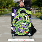 1-Piece Green Snake Abstract Geometric Artistic Cosmic  Suitcase Luggage Cover, Stretch Protective Sleeve
