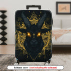1-Piece Black Goat Gold Geometric Mystical Illuminated  Suitcase Luggage Cover, Stretch Protective Sleeve
