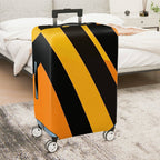 1-Piece Black Yellow Orange Diagonal Stripe Geometric Bold  Suitcase Luggage Cover, Stretch Protective Sleeve