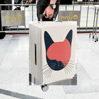 1-Piece Abstract Minimalist Art Cat Pattern Travel  Suitcase Luggage Cover, Stretch Protective Sleeve
