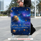 1-Piece Cosmic Galaxy Star Planet Universe Adventure  Suitcase Luggage Cover, Stretch Protective Sleeve