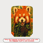1-Piece Red Panda Floral Leaf Nature Animal Cute  Suitcase Luggage Cover, Stretch Protective Sleeve