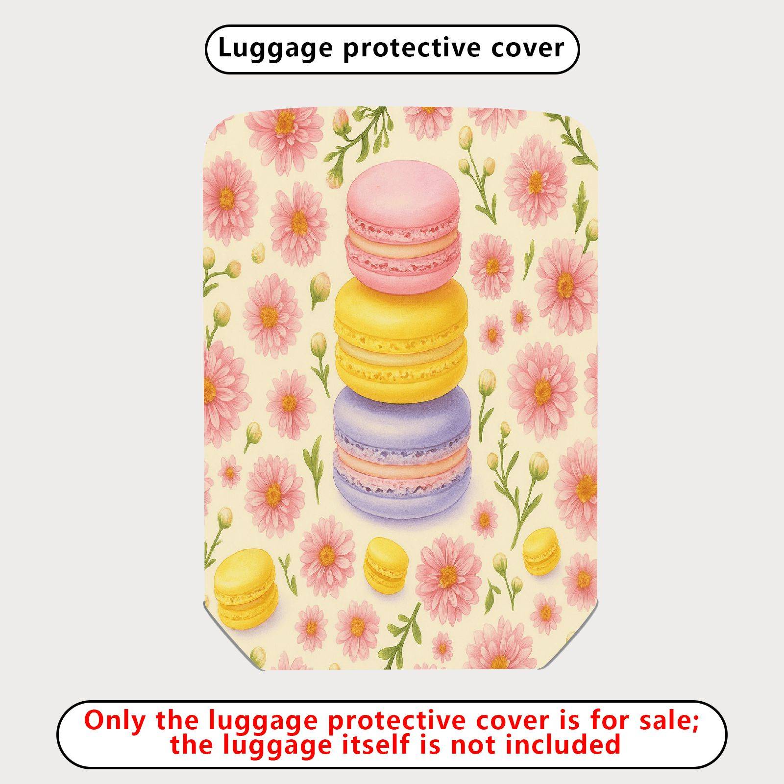 1-Piece Floral Macaron Pastel Cute Colorful Fun  Suitcase Luggage Cover, Stretch Protective Sleeve