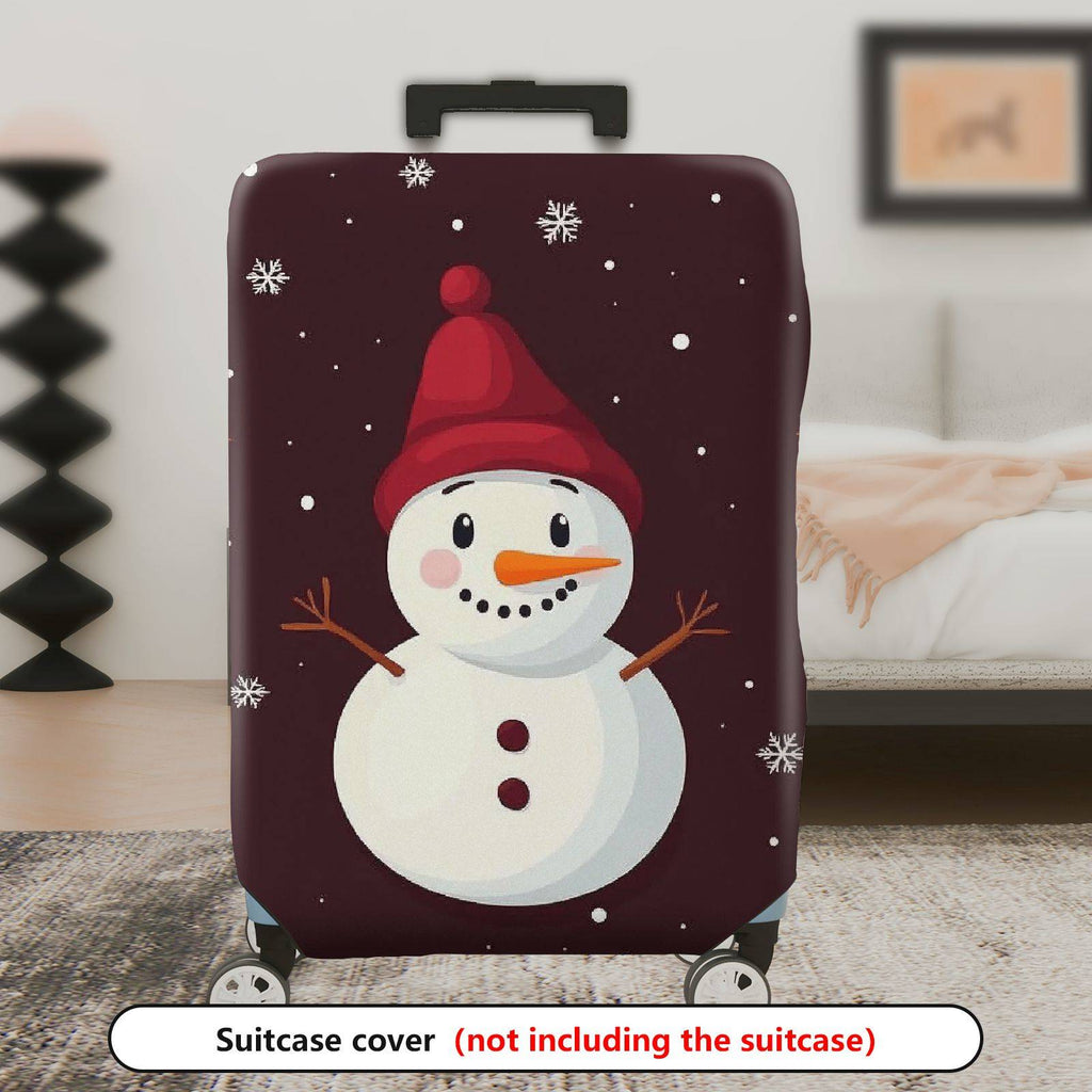 1-Piece Snowman Winter Festive Holiday Cheer  Suitcase Luggage Cover, Stretch Protective Sleeve