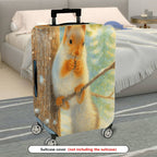 1-Piece Forest Squirrel Winter Scene Cute Animal Nature  Suitcase Luggage Cover, Stretch Protective Sleeve