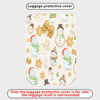 1-Piece Snowman Gingerbread Snowflakes Christmas Holiday  Suitcase Luggage Cover, Stretch Protective Sleeve