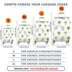 1-Piece Cute Elephant  Tree Plant Jungle  Suitcase Luggage Cover, Stretch Protective Sleeve