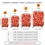 1-Piece Candy Cane Red Peppermint Christmas Holiday  Suitcase Luggage Cover, Stretch Protective Sleeve