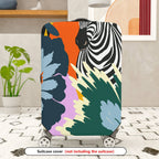 1-Piece Zebra Floral Animal Colorful Jungle  Suitcase Luggage Cover, Stretch Protective Sleeve
