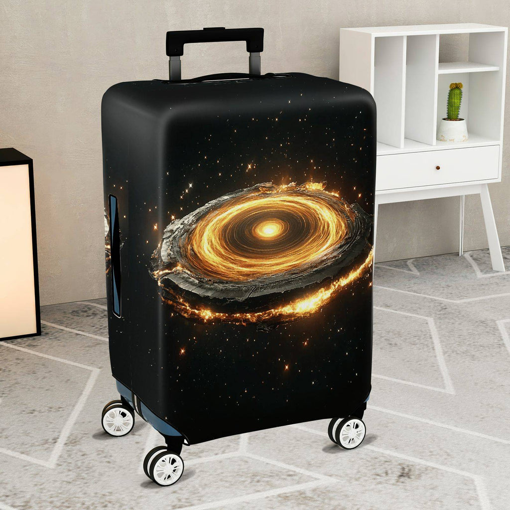1-Piece Cosmic Galaxy Nebula Starry Night Luminous Black  Suitcase Luggage Cover, Stretch Protective Sleeve