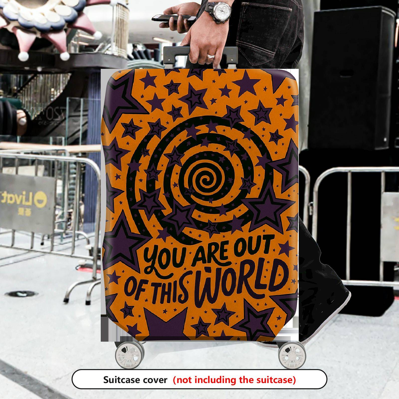 1-Piece Spiral Star Cosmic Galaxy Universe Space  Suitcase Luggage Cover, Stretch Protective Sleeve