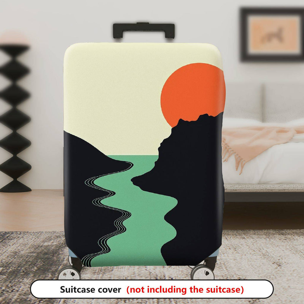 1-Piece Sunset Landscape Nature Mountain River Sun  Suitcase Luggage Cover, Stretch Protective Sleeve