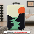 1-Piece Sunset Landscape Nature Mountain River Sun  Suitcase Luggage Cover, Stretch Protective Sleeve
