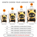 1-Piece Cute Cat Winter Hat Illustration  Suitcase Luggage Cover, Stretch Protective Sleeve