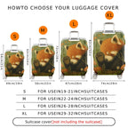 1-Piece Red Panda Forest Nature Floral Animal Cute  Suitcase Luggage Cover, Stretch Protective Sleeve