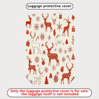 1-Piece Christmas Holiday Deer Snowflakes Bells Ornaments  Suitcase Luggage Cover, Stretch Protective Sleeve