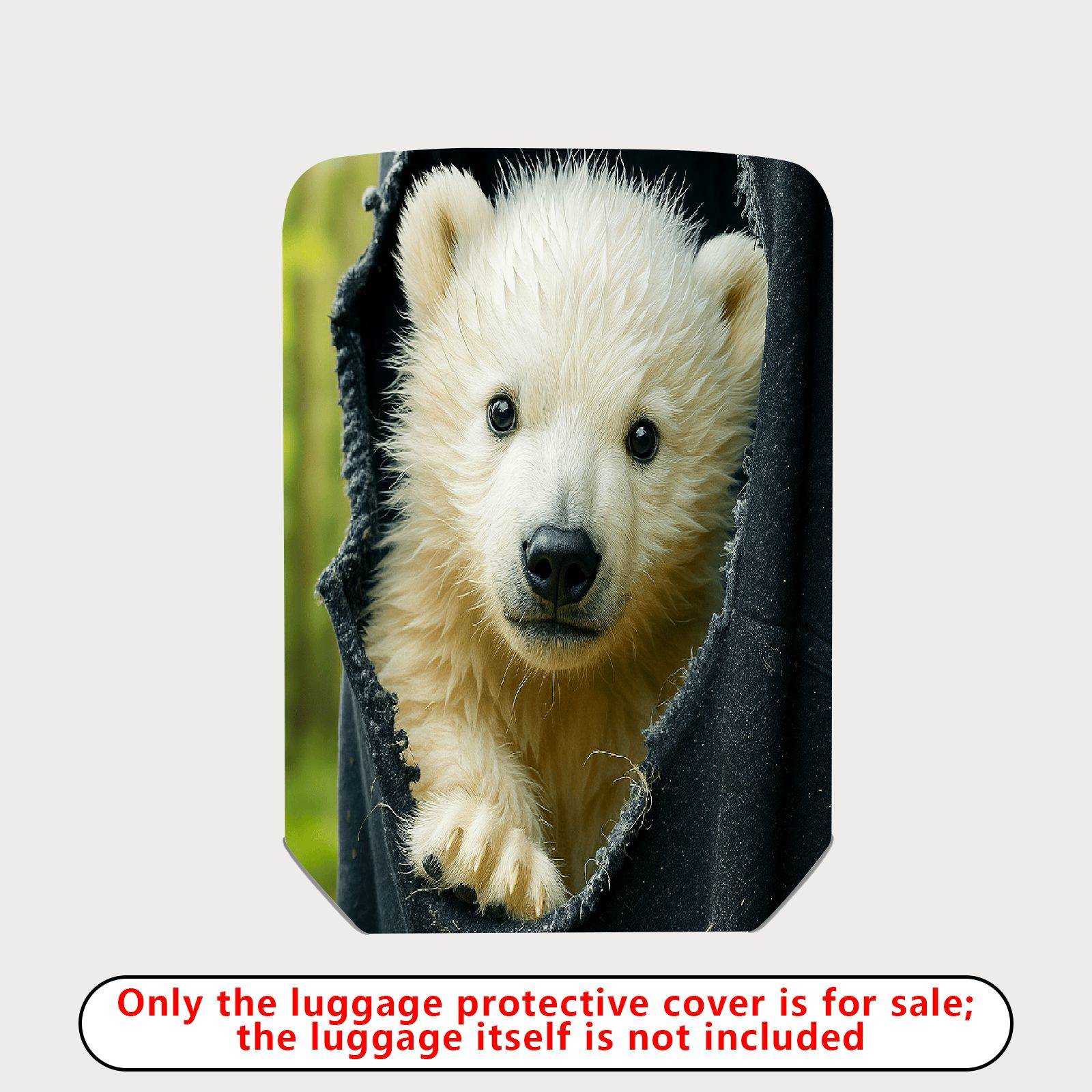 1-Piece Cute Polar Bear Animal Wildlife Nature Adorable  Suitcase Luggage Cover, Stretch Protective Sleeve