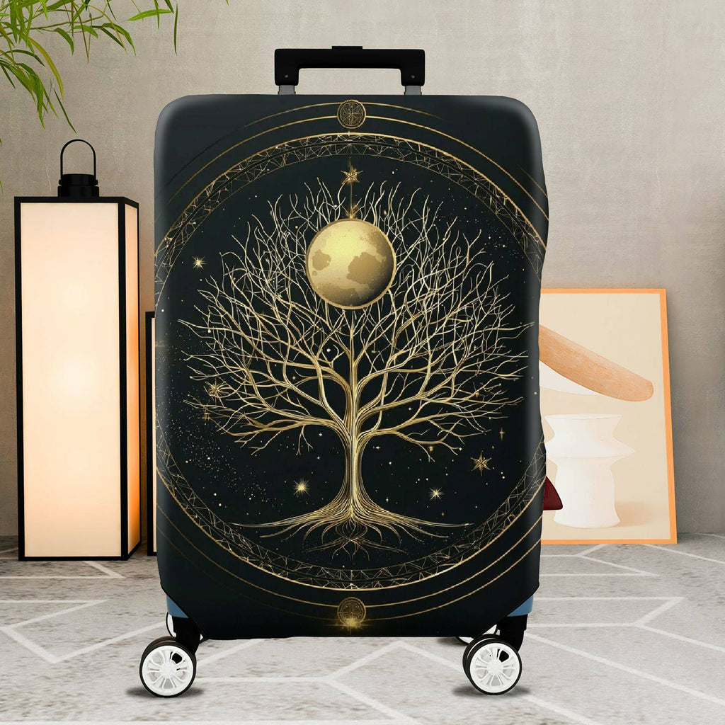 1-Piece Tree Moon Star Galaxy Cosmic Nature Mystery  Suitcase Luggage Cover, Stretch Protective Sleeve