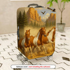 1-Piece Horse Landscape Adventure Nature Scenic Western Style  Suitcase Luggage Cover, Stretch Protective Sleeve