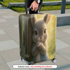 1-Piece Cute Rabbit Nature Forest Flower Animal  Suitcase Luggage Cover, Stretch Protective Sleeve