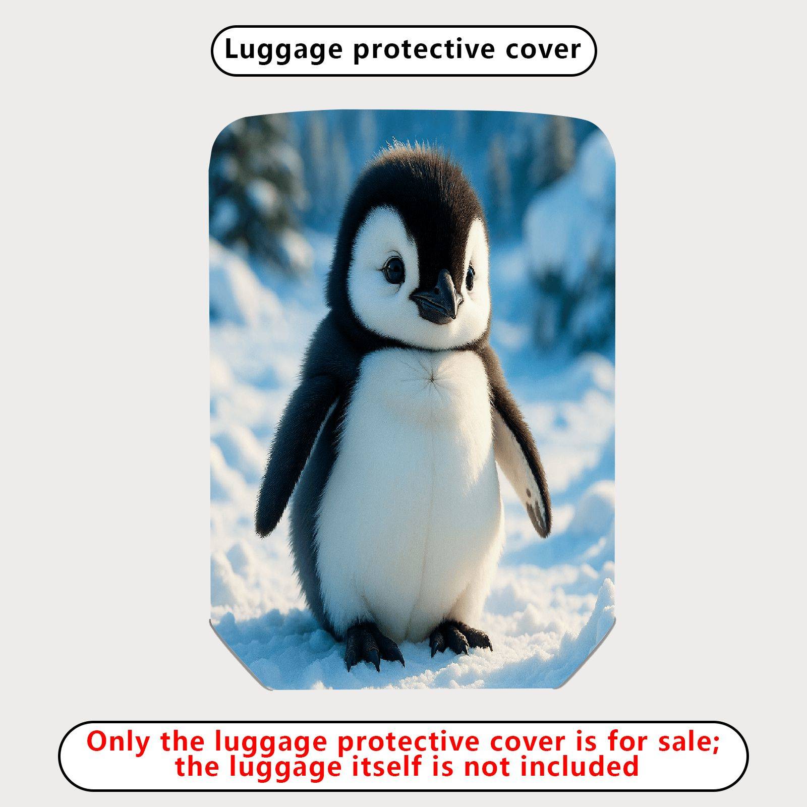 1-Piece Cute Adorable Penguin Winter Snow Animal  Suitcase Luggage Cover, Stretch Protective Sleeve