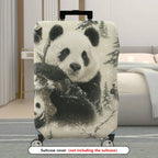 1-Piece Panda Snow Forest Winter Nature Cute Animal  Suitcase Luggage Cover, Stretch Protective Sleeve