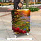 1-Piece Cherry Sunset Nature Landscape Travel Scenic  Suitcase Luggage Cover, Stretch Protective Sleeve